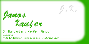 janos kaufer business card